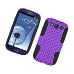 Wholesale Samsung Galaxy S3 Mesh Hybrid Case (Purple-Black)